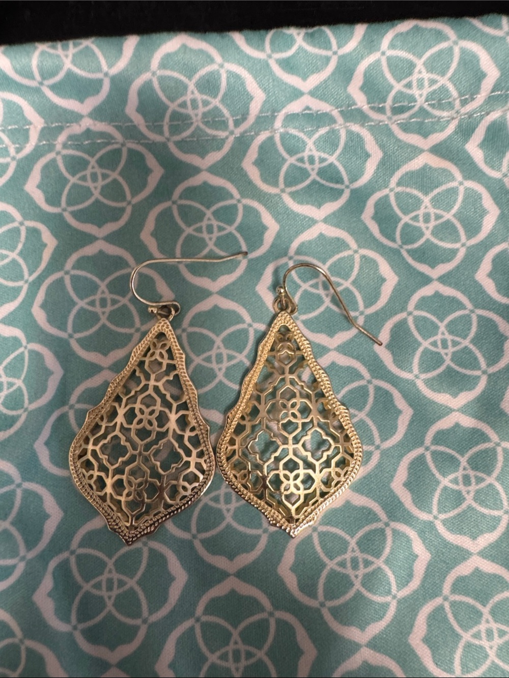 Kendra Scott Gold Filigree Addie Teardrop Dangle Earrings